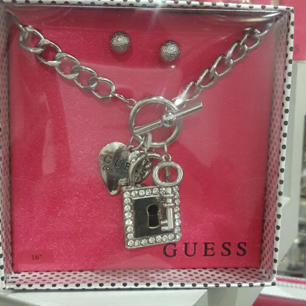 Silver bracelet charm with earrings
